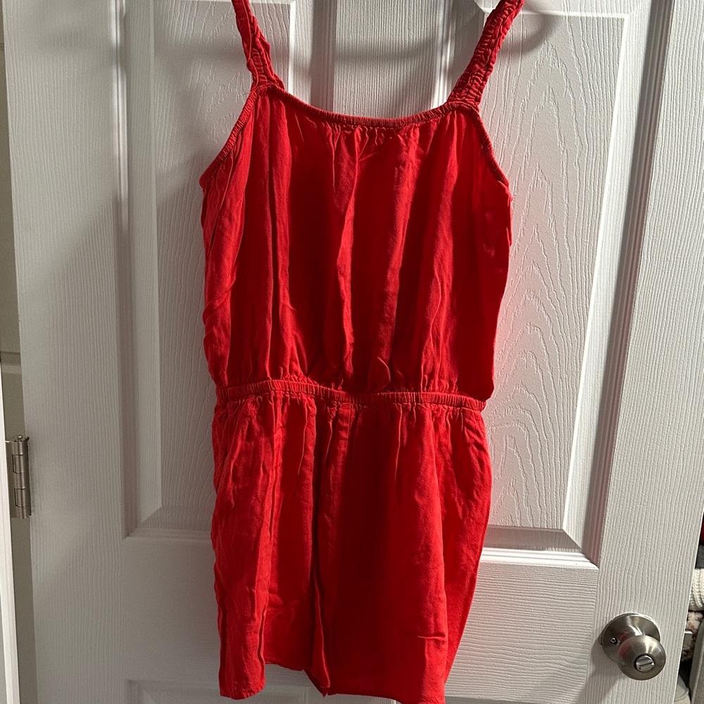 Express Red Spaghetti-Strap Romper